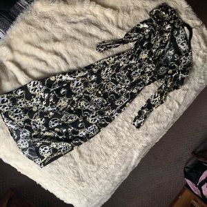 Topshop Chain Jacquard Midi Dress
